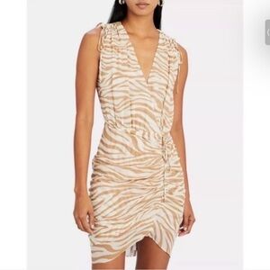 Veronica Beard Soheyla Silk Dress Women’s Size 0 Mini Zebra Print Cream